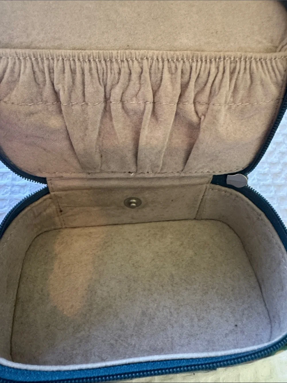 Fossil Travel Jewelry Case Butterfly Print Zip Organizer EUC